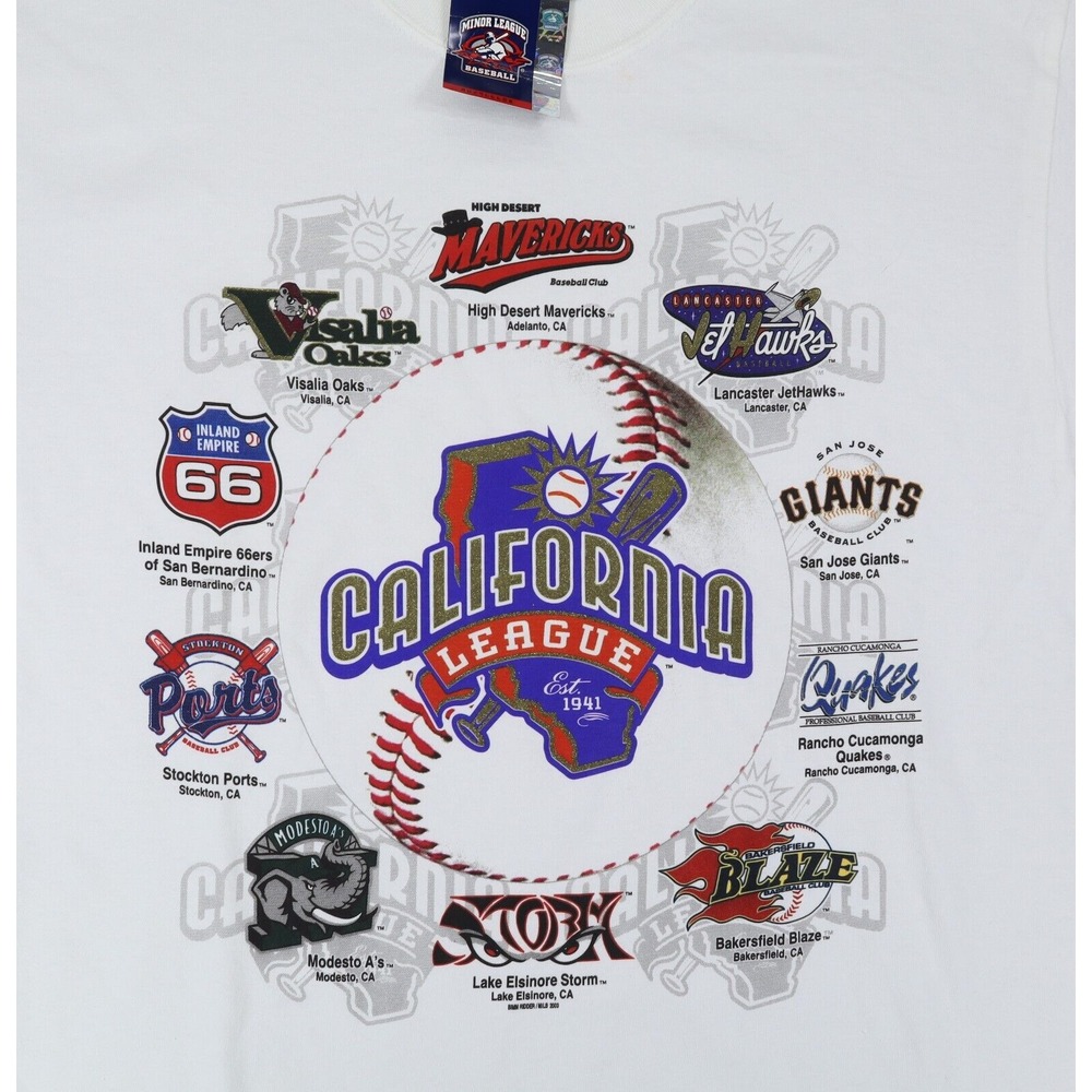 Vintage Y2K California League T-Shirt Minor League Baseball Teams Sz M MiLB